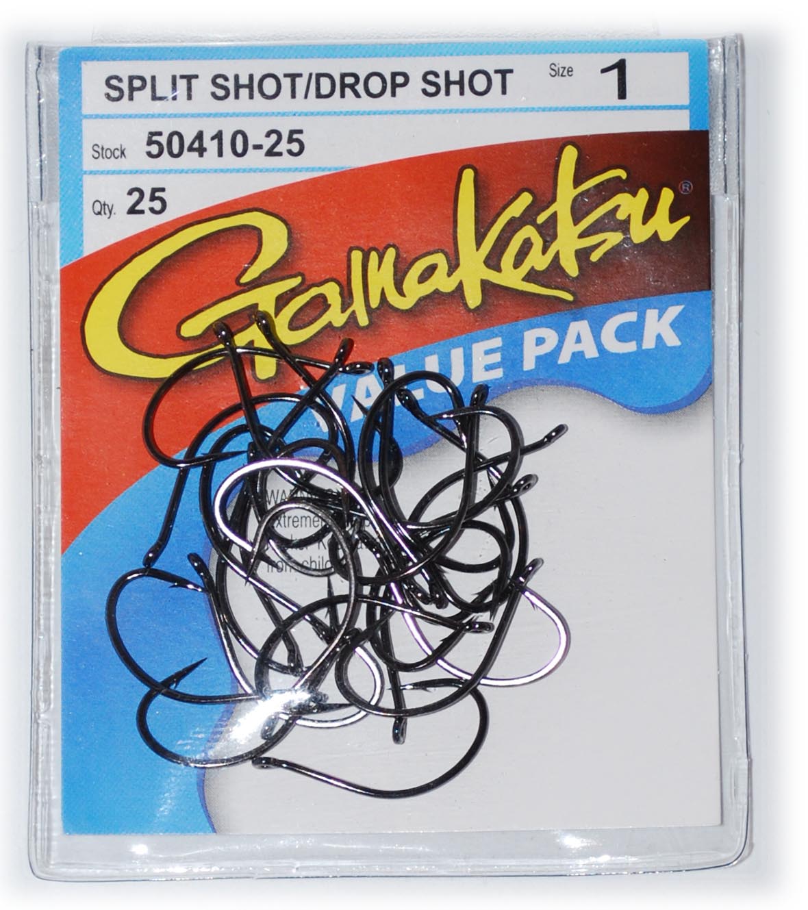Gamakatsu Drop Shot Hook - Size 1 - Value Pack qty 25 hooks - Welcome to  Tight Lipped Tactics